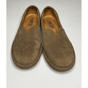 Born Teresa Loafer 7.5 Rust Brown Leather Suede Slip On Comfort Walking Flats